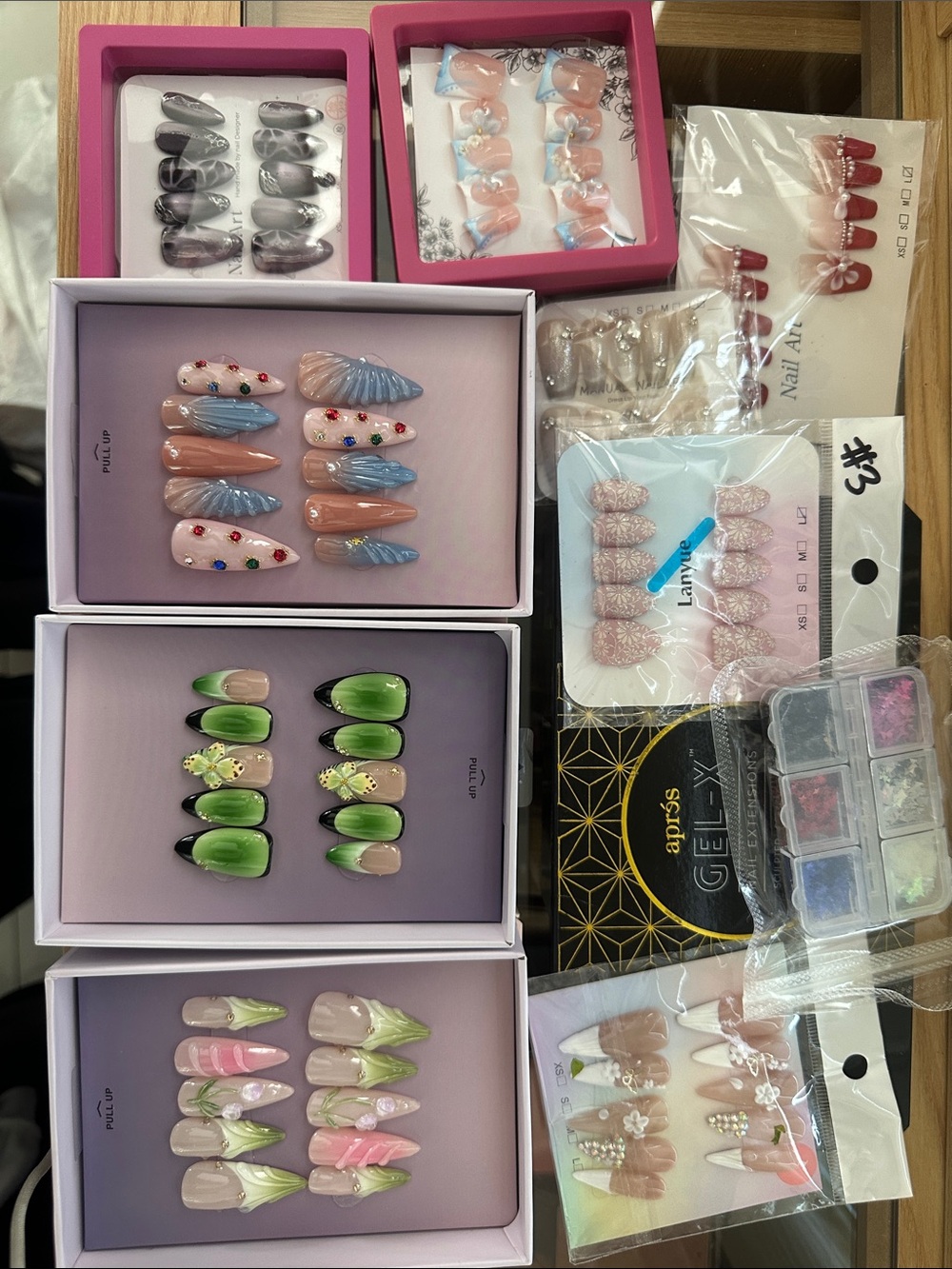 Assorted Press-On Nail Sets and Apres gel-X tips